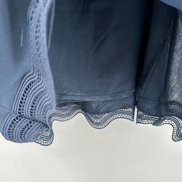 ANN TAYLOR Blue Swing Skirt with Lace Hem // 10 - Picture 6 of 11